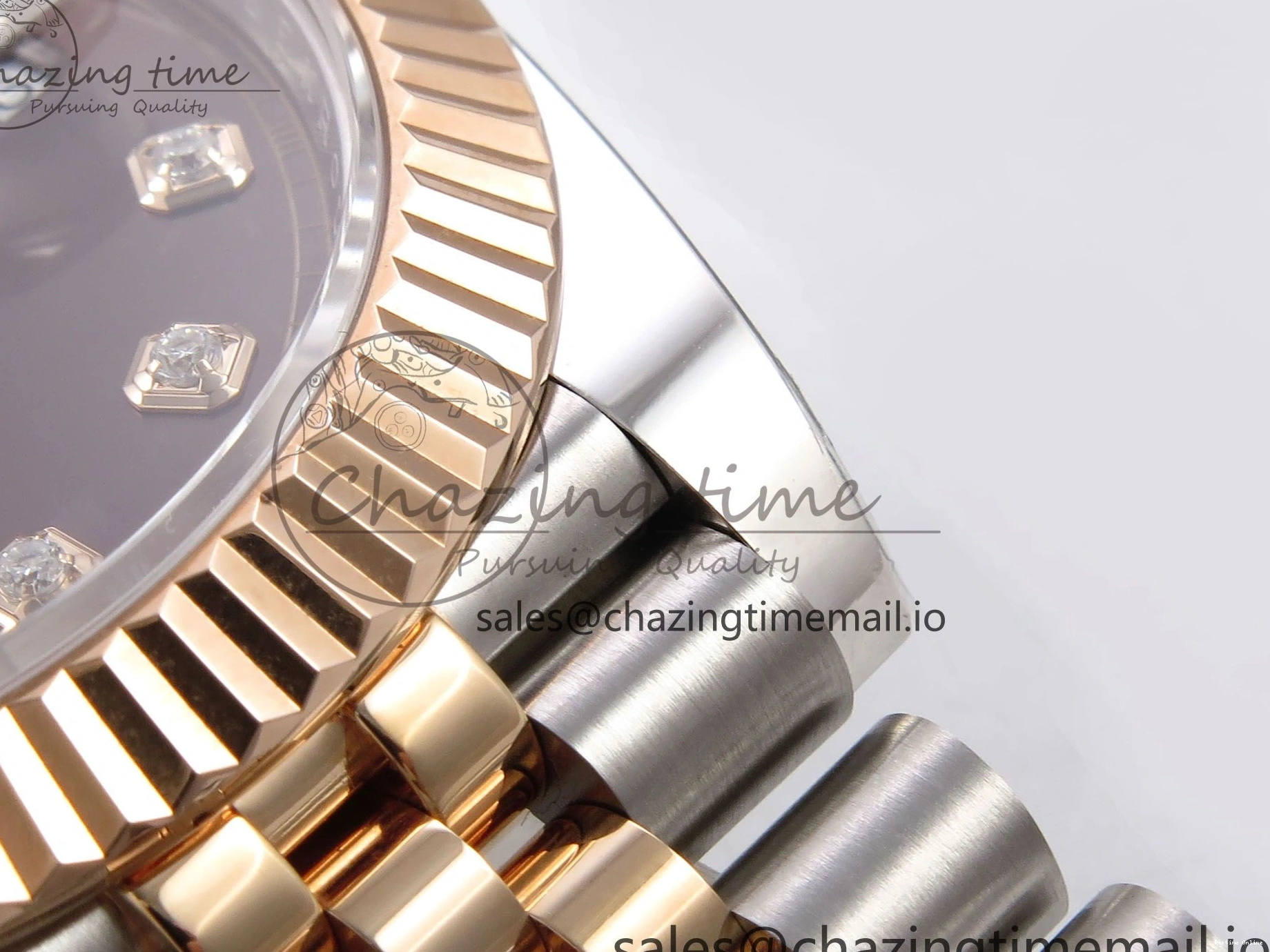 0130 DateJust 41 126331 ARF 1:1 Best Edition 904L Steel Brown Diamonds Dial on SS RG Jubilee Bracelet SH3235（Gain Weight） Thermal 1111